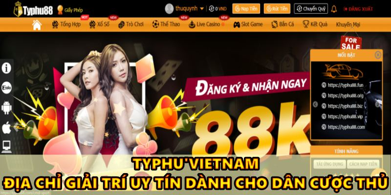 Typhu'vietnam 88 - địa chỉ giải trí uy tín dành cho dân cược thủ